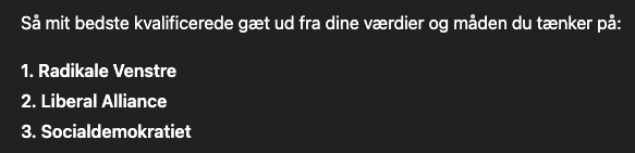 ChatGPT gætter på Radikale Venstre